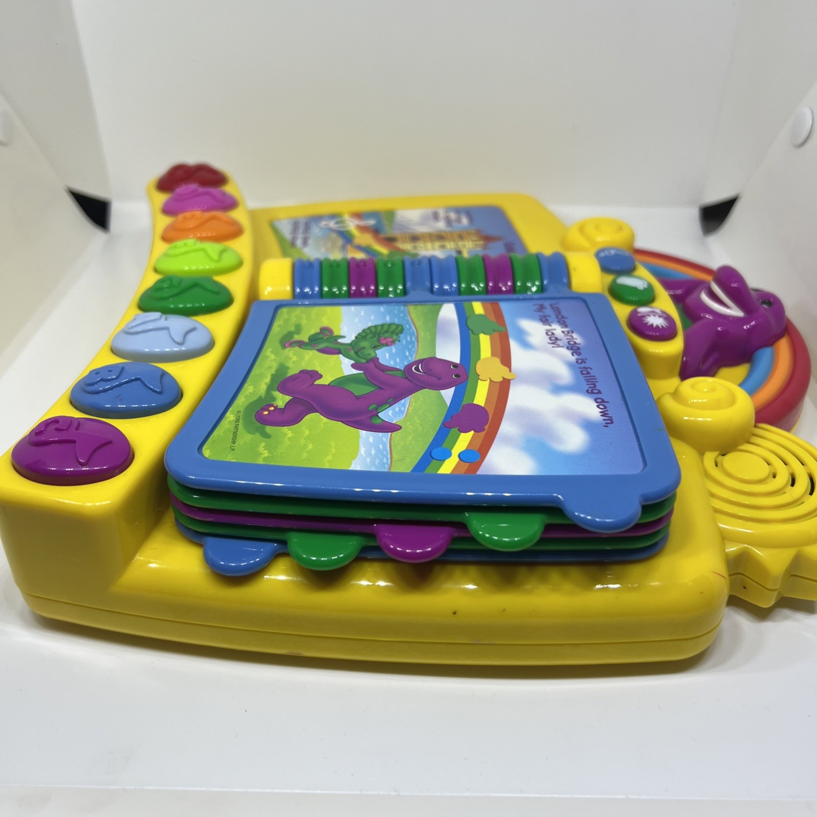 Vintage 2001 Mattel Barney Musical Nursery Rhymes Piano Book Working Toy