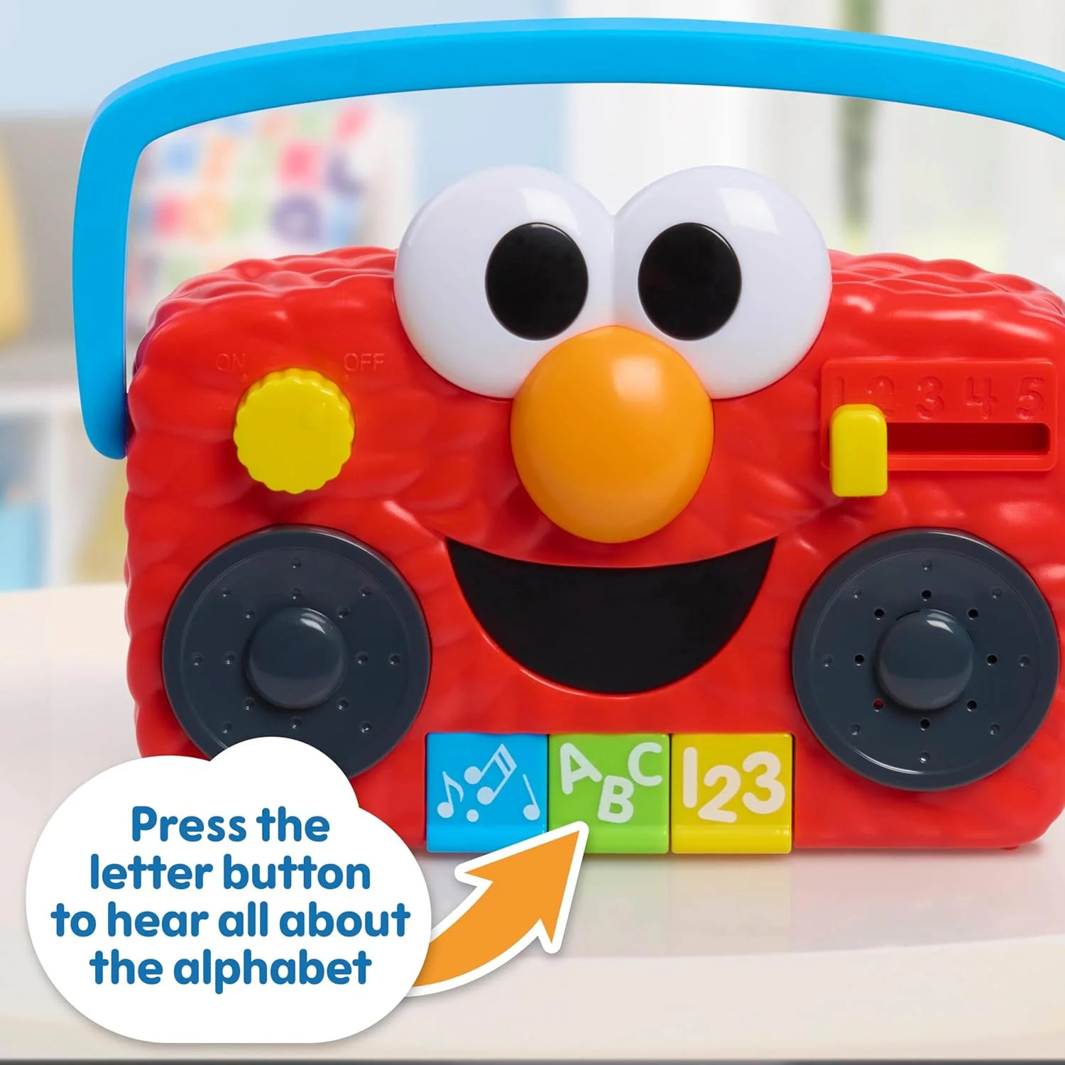 Sesame Street Elmo Take Along Boombox with Lights & Sounds, 5.5-inch Interactive