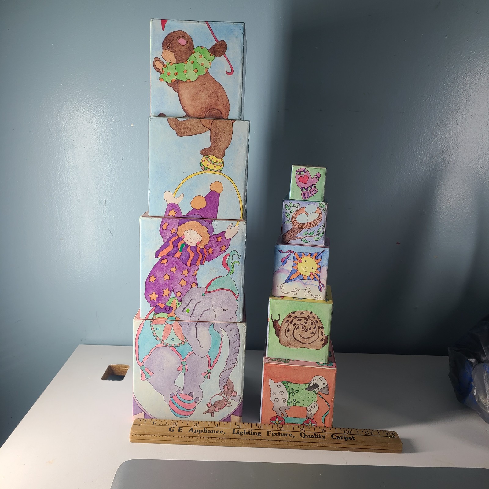 Vintage 1987 Lillian Vernon Nesting Blocks INCOMPLETE Set Stacking Alphabet