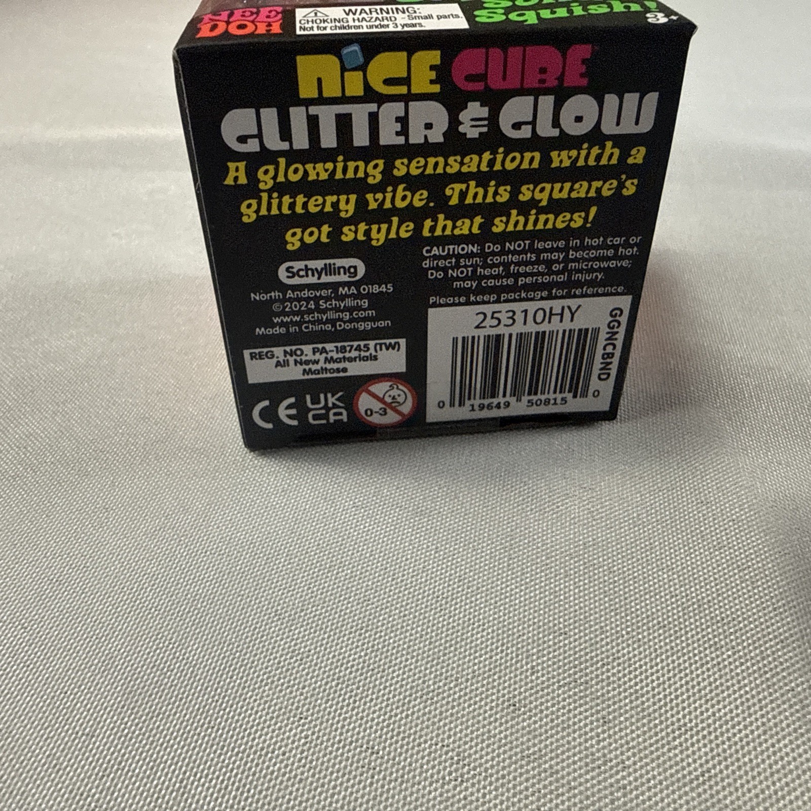 NeeDoh Nice Cube Glitter and Glow, Squishy, Glowing Ice Cube Pink And Blue