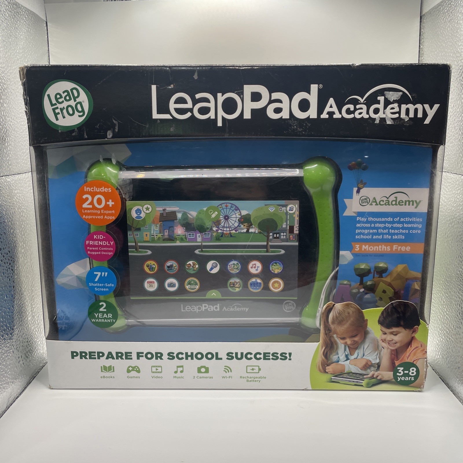 NEW Damaged Box LeapFrog LeapPad Academy Kids Learning Shatter‑Safe Tablet 7”