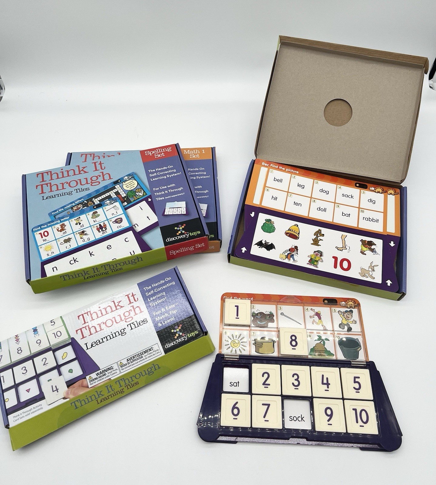 Discovery Toys Think It Through Learning Tiles Hands-On, Reading Spelling & Math