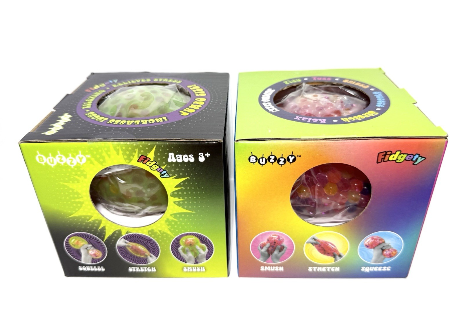 New Mega Jelly Squish Ball & Glow Squishy Ball 4” Viral Sensory Fidget Toy Lot