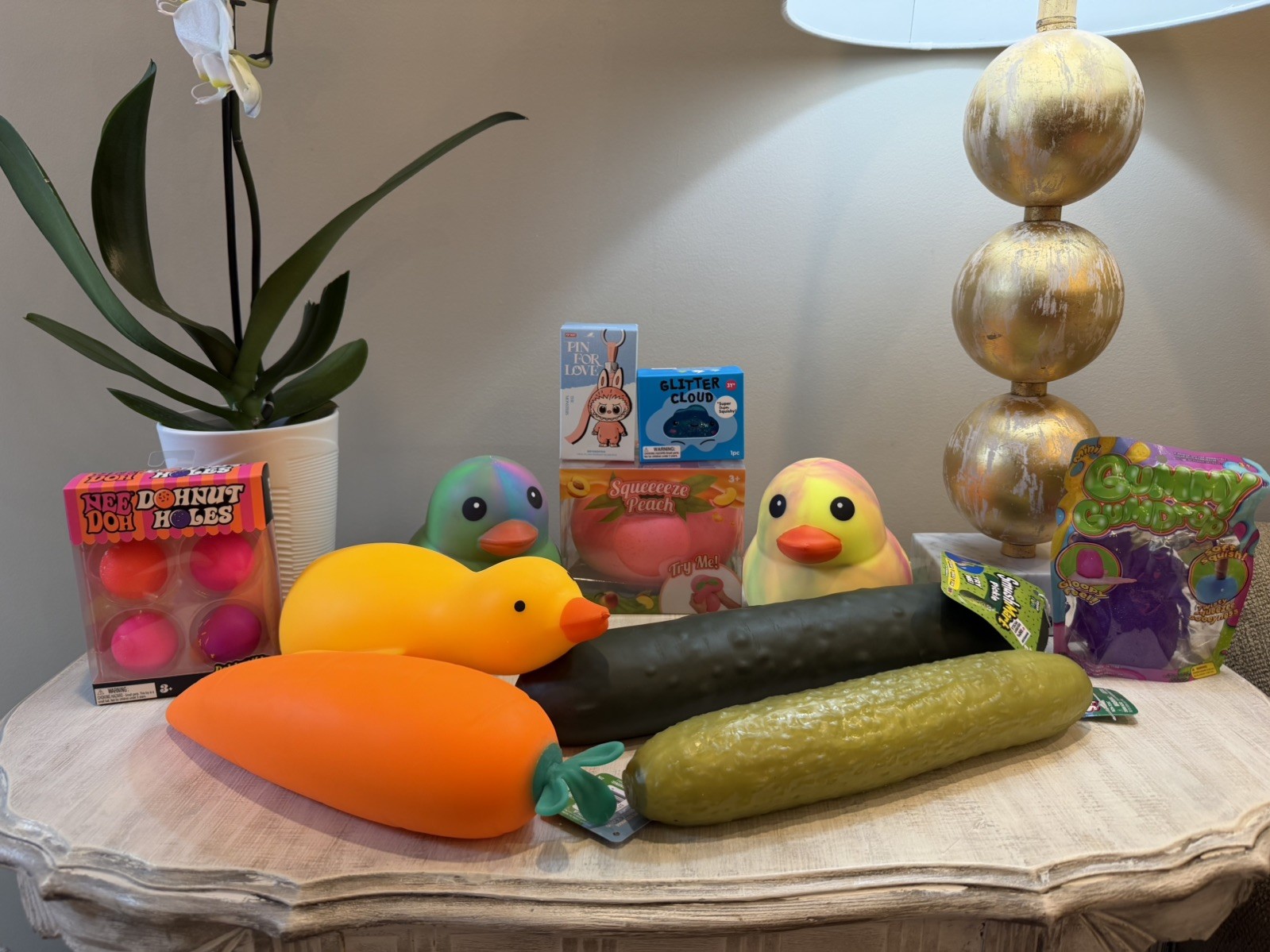 HUGE! Lot of Viral items! Nee Doh, Labubu, Carrot, Duck, Pickle &More! 🔥MUST!