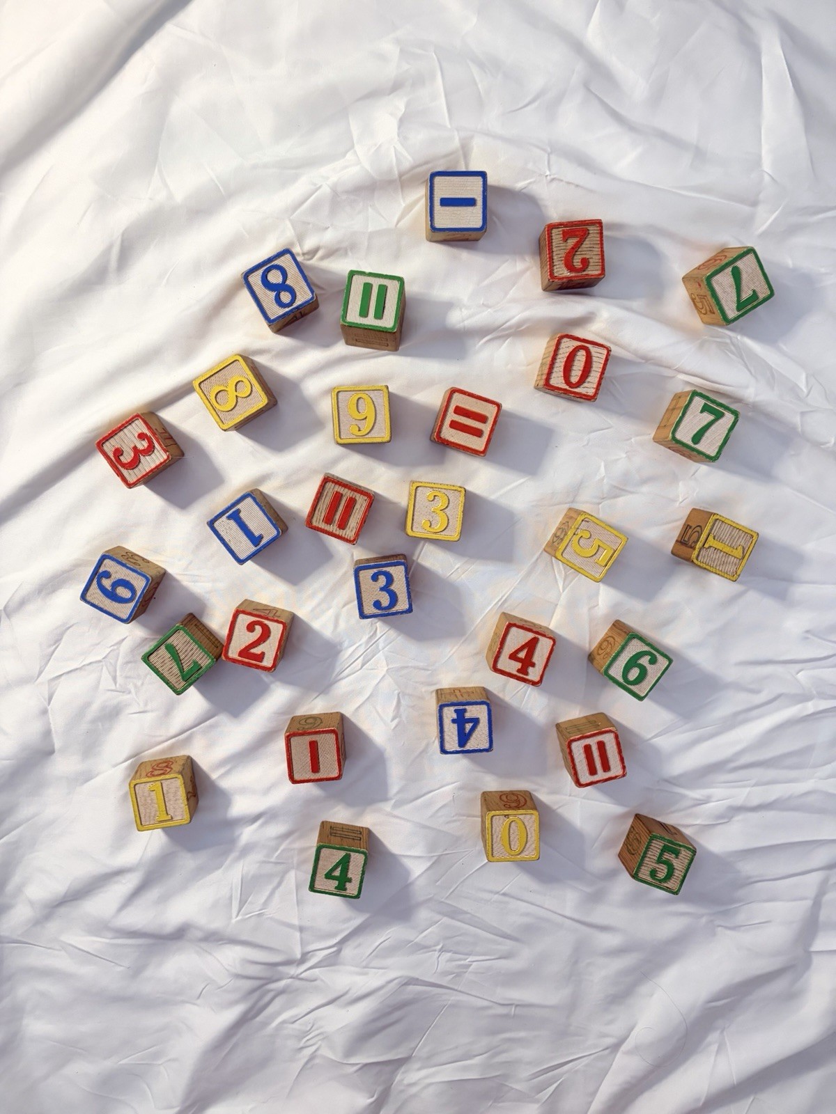 Vintage Wooden Educational Number Alphabet Symbol Blocks Set Of 29￼