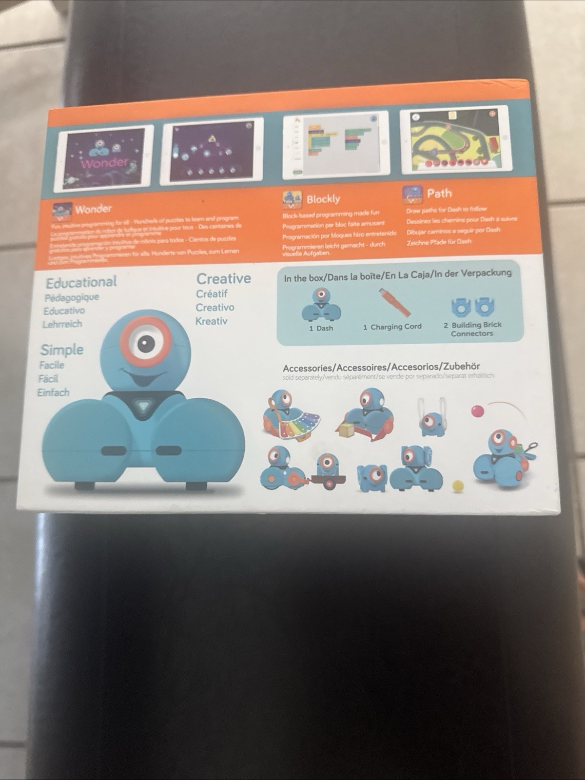 Wonder Workshop Dash Coding Robot W/Accessory Pack, Launcher, Cards READ LISTING