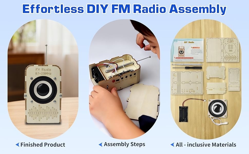 DIY FM Radio Kit for Kids 6-14 Electronics, Science & Circuit Project Nice Gift
