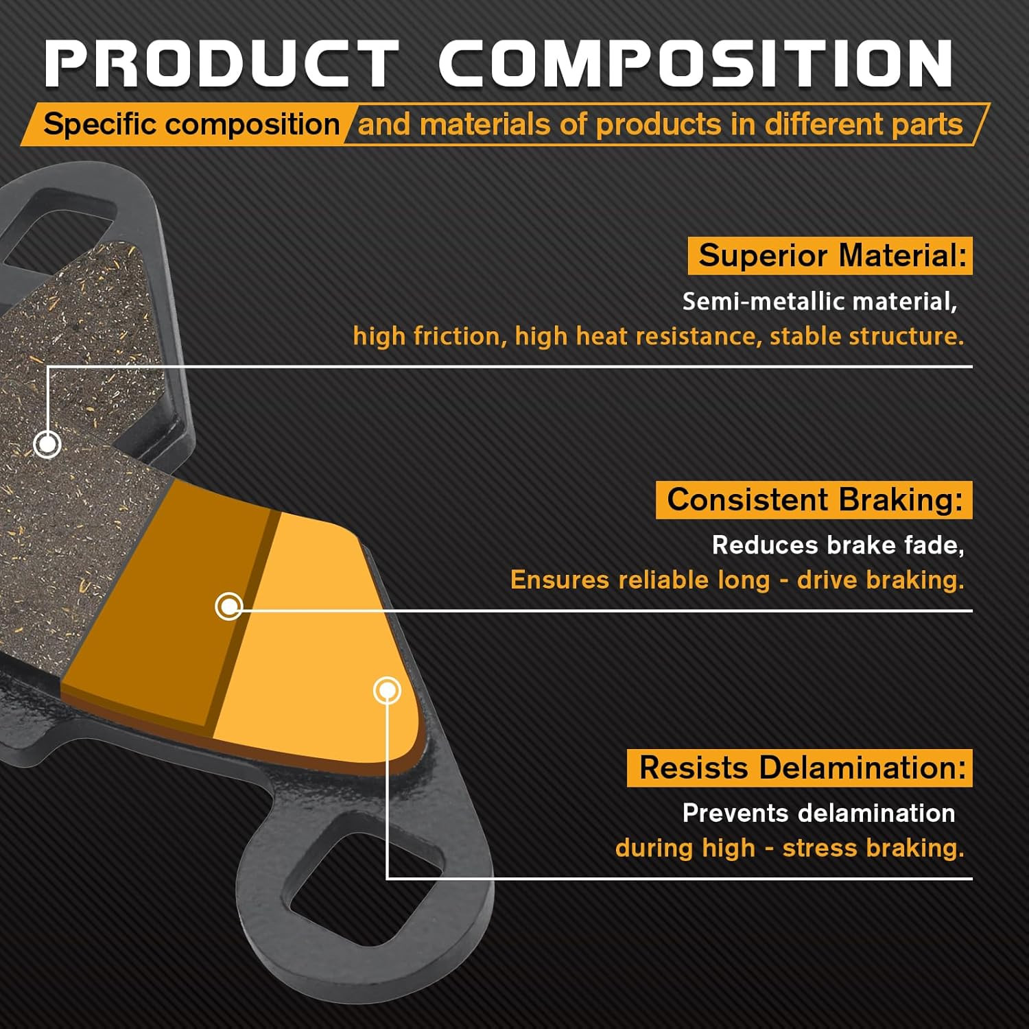 Front & Rear Brake Pads for Polaris Sportsman, Scrambler, Magnum, Trail Boss & M