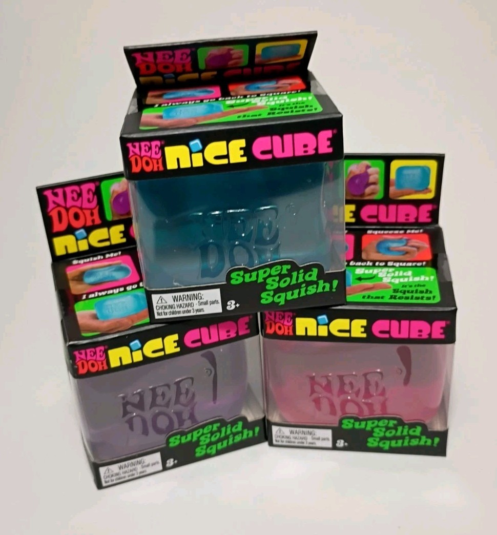 Nee Doh Nice Ice Baby Super Squish Blue Pink Purple Green Sensory Toy / 8Pack