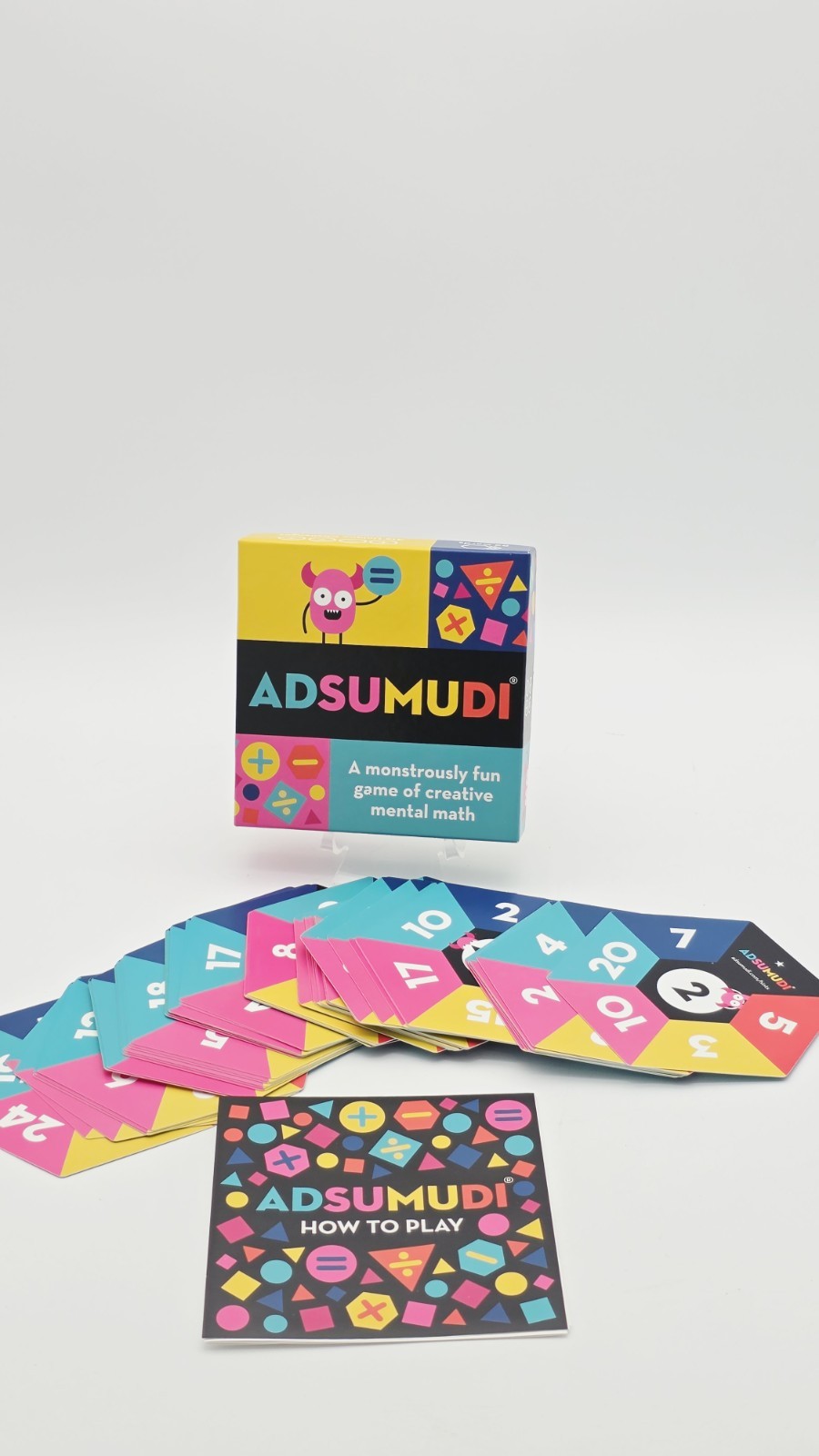 ADSUMUDI MATH CARD GAME – 2 TO 8 PLAYERS AGES 9+ – EUC, PRE-OWNED, COMPLETE