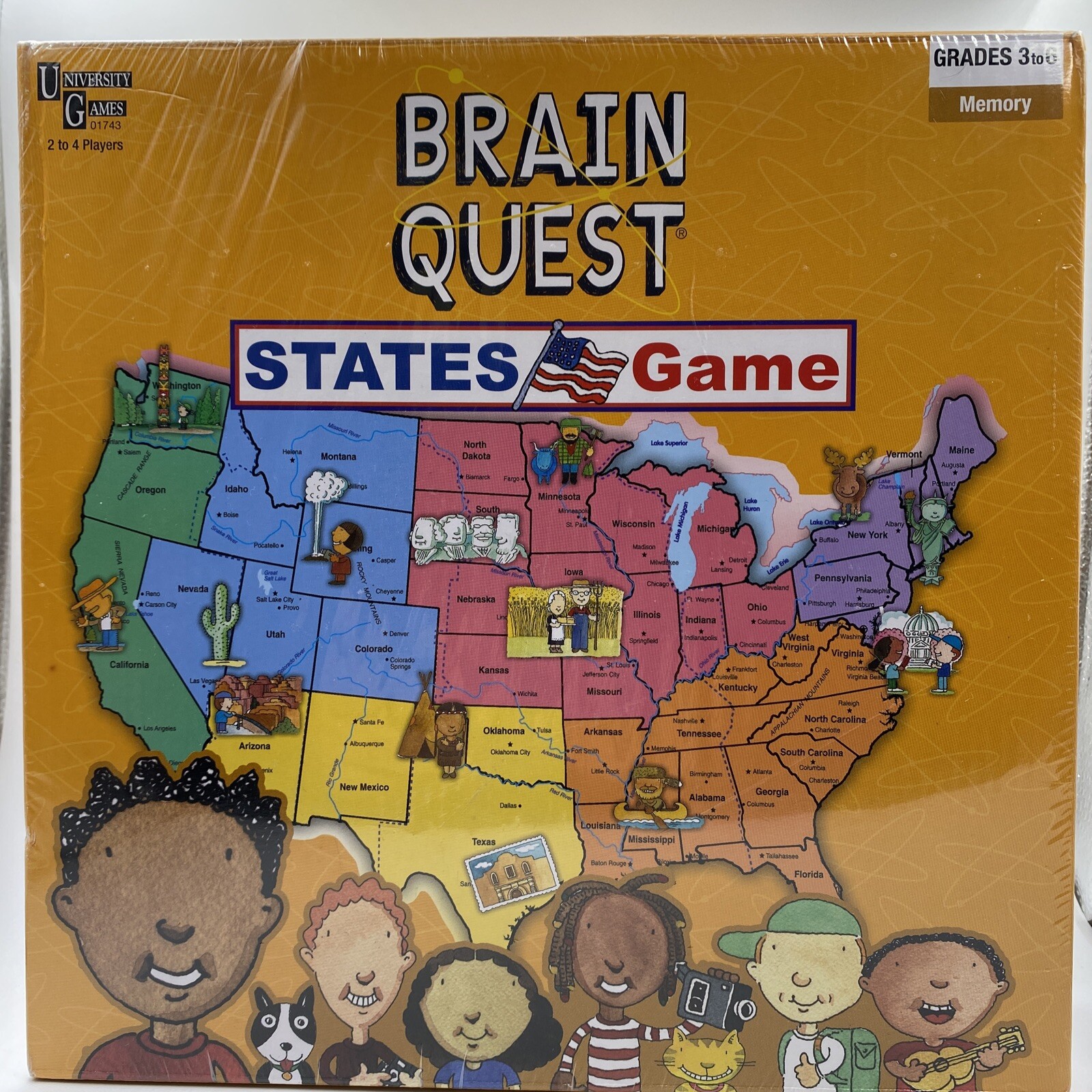 EUC University Games “Brain Quest” States Memory Board Game for Grades 3 to 6