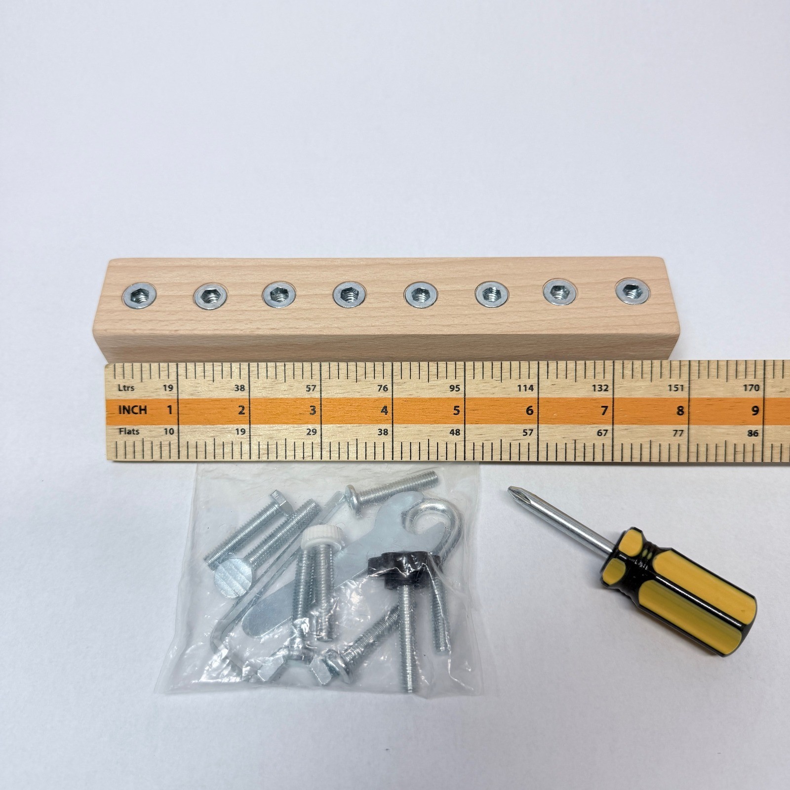 Montessori Wooden Screw Driver Board Set Fine Motor Skills Educational Toy