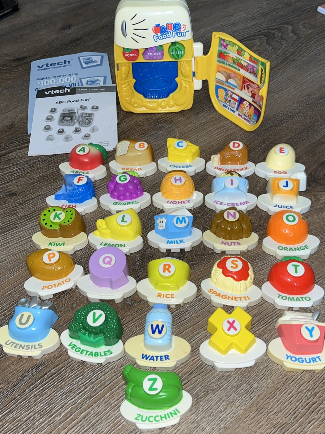 Vtech ABC Alphabet Food Fun Refrigerator Letter Magnets Complete A-Z Works 2006