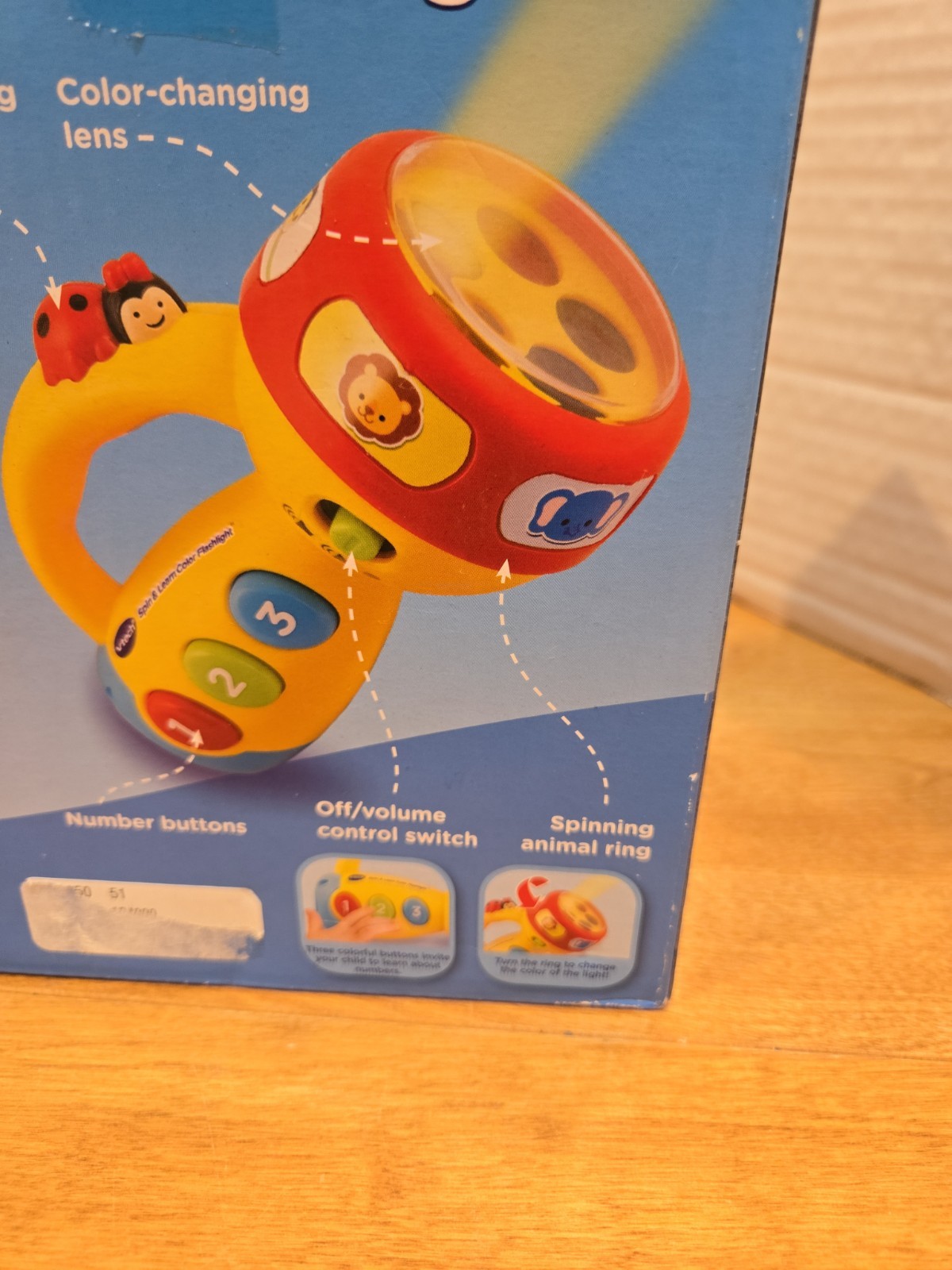 VTech Spin & Learn Color Flashlight Colors, Animals, Counting 1-3 Years Old NIB