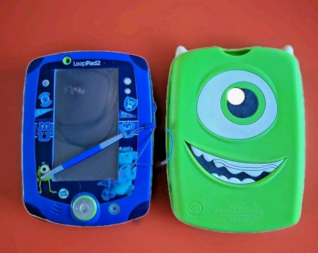 LeapFrog LeapPad 2 Learning Tablet Blue w/ Green Monsters Inc. Case Age 4-7