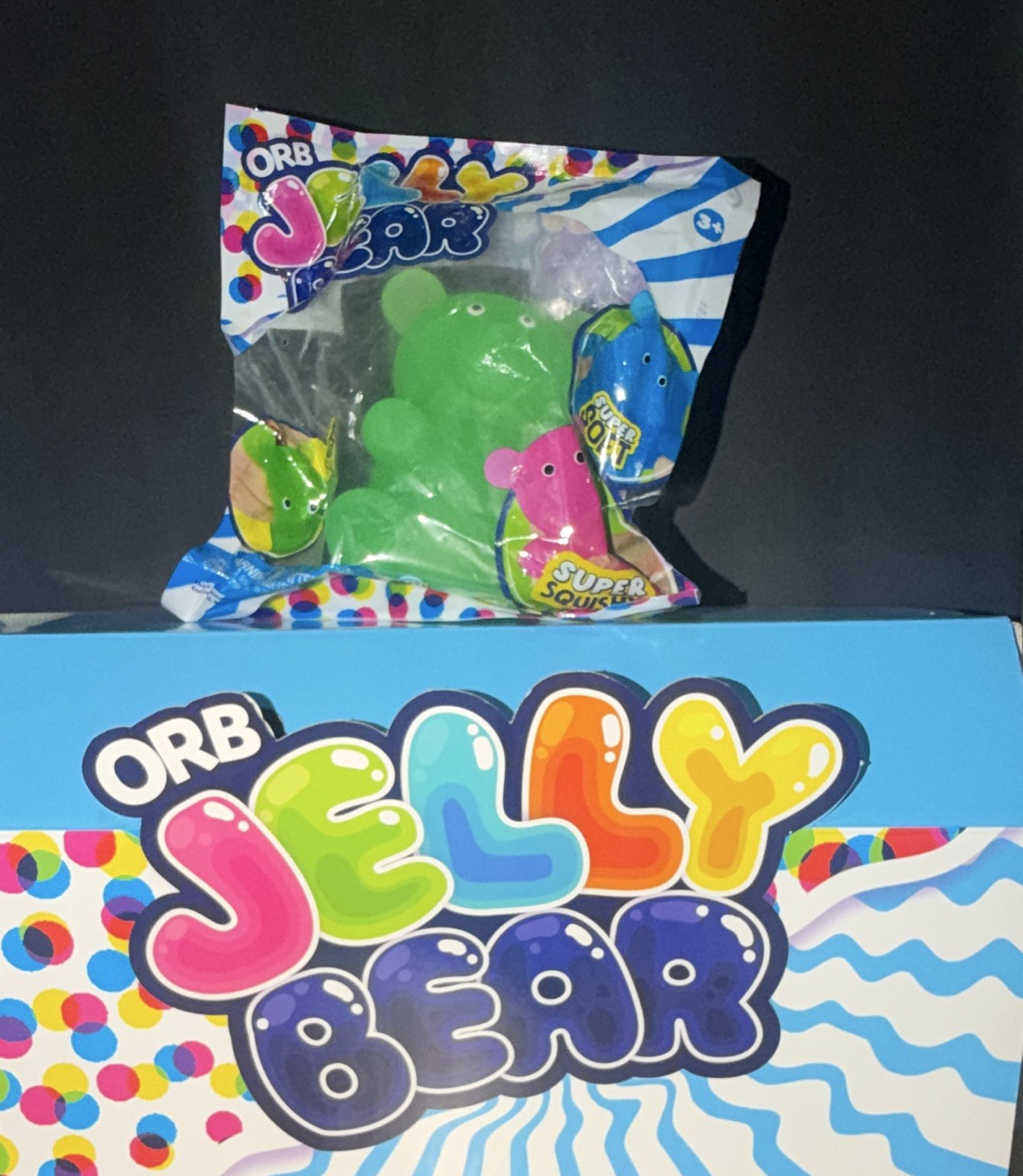ORB Jelly Bear Super Squishy Squeeze Toy, Green, Ages 3+, Age Level 3-4 Years