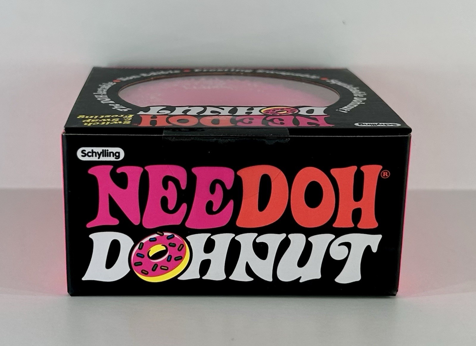 NeeDoh DOHNUT Pink Frosting Yellow Donut Stress Ball Squeeze Stress Schylling