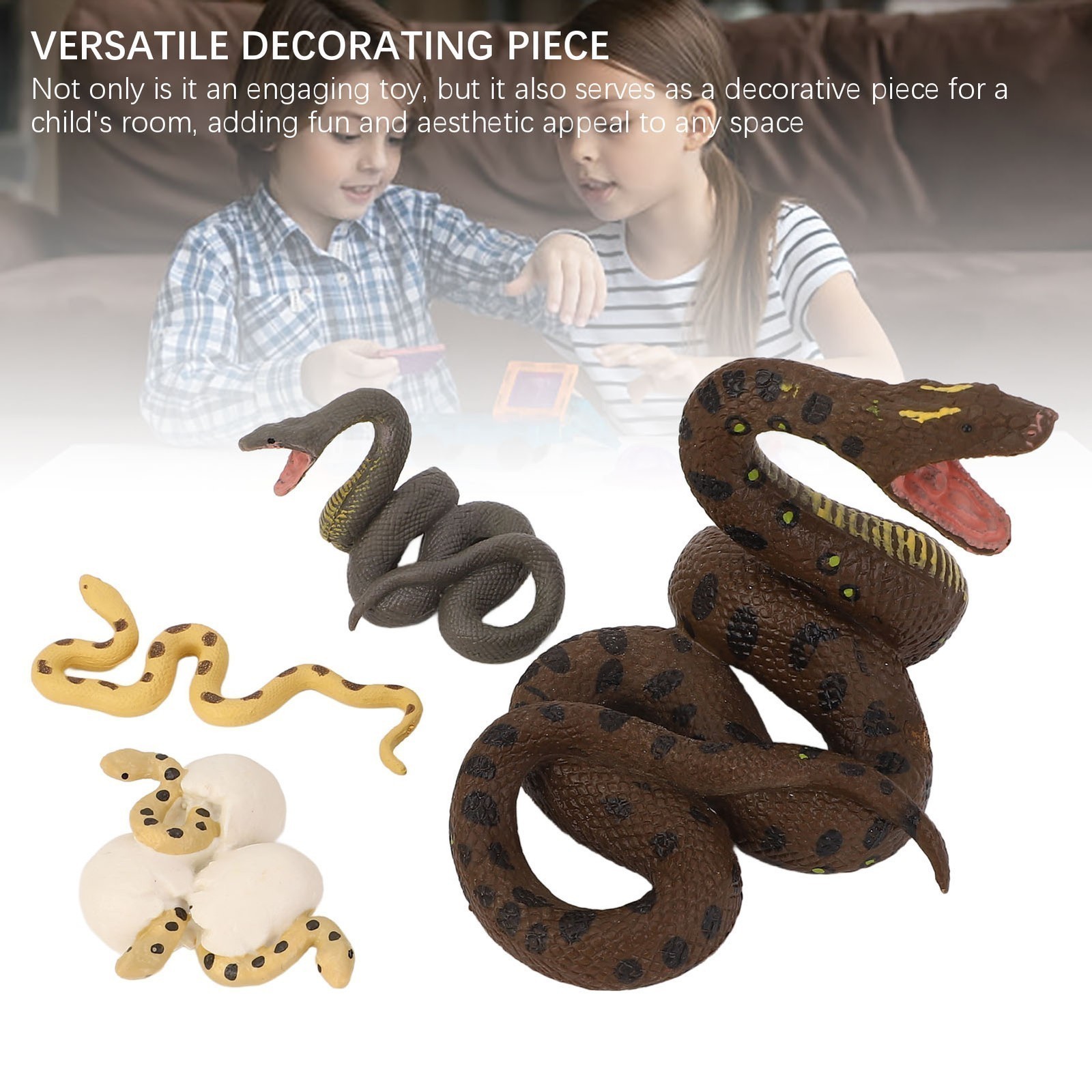 4 Pcs Snake Growth Cycle Model Toys Realistic Educational Play Simulated Snake