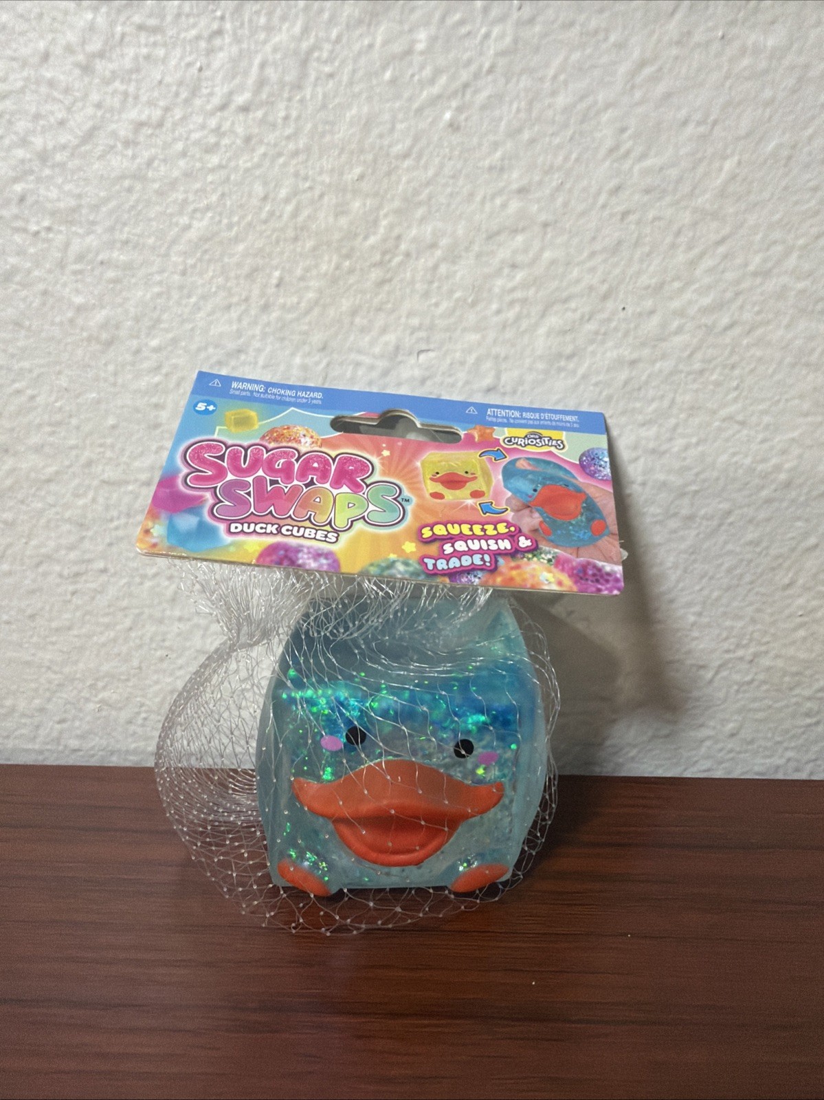 Orb Curiosities Sugar Swaps Blue Glitter Duck Cube Squishy