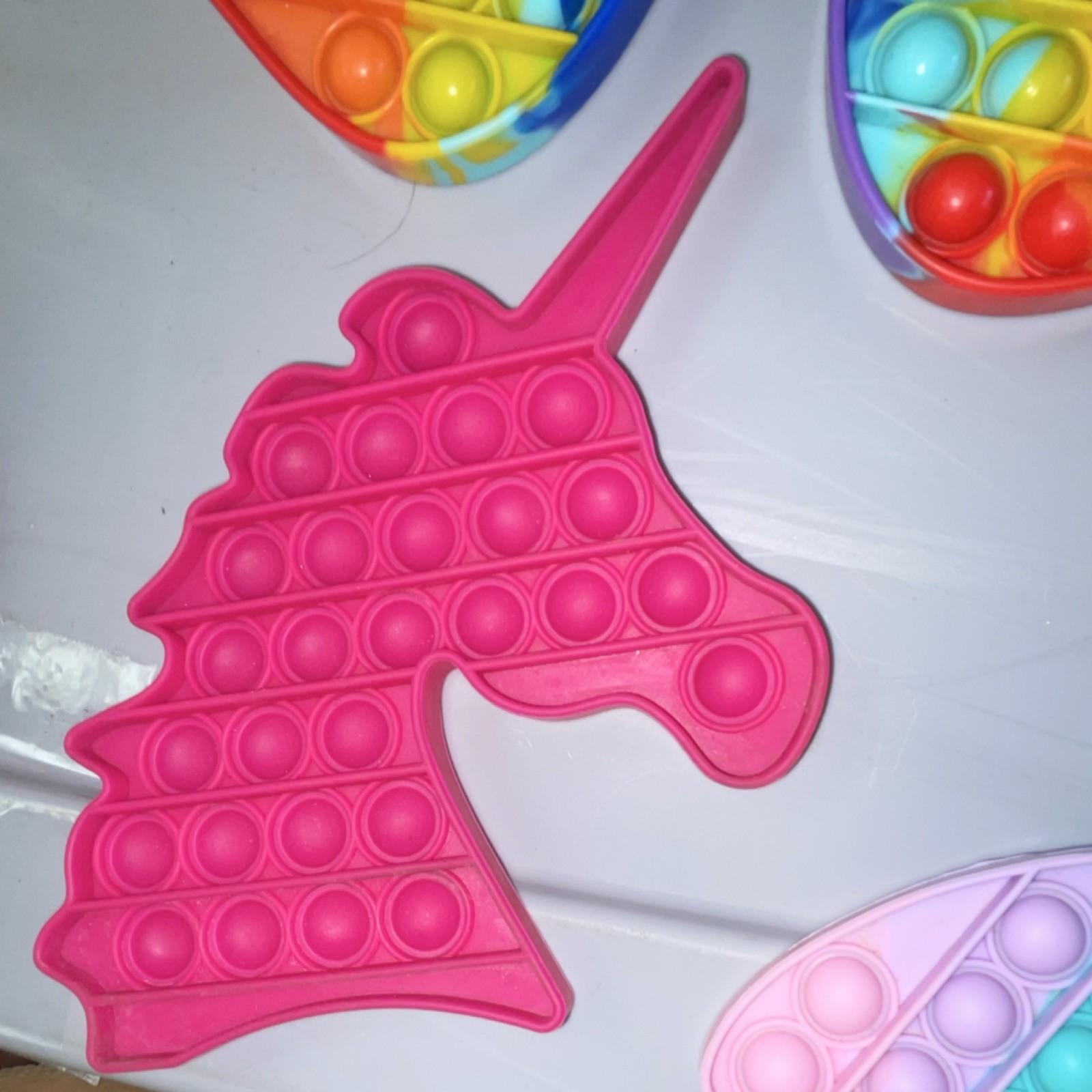 4 Pop It Fidget Tactile Sensory Toy Butterfly Unicorn Multicolor 3-11 Years
