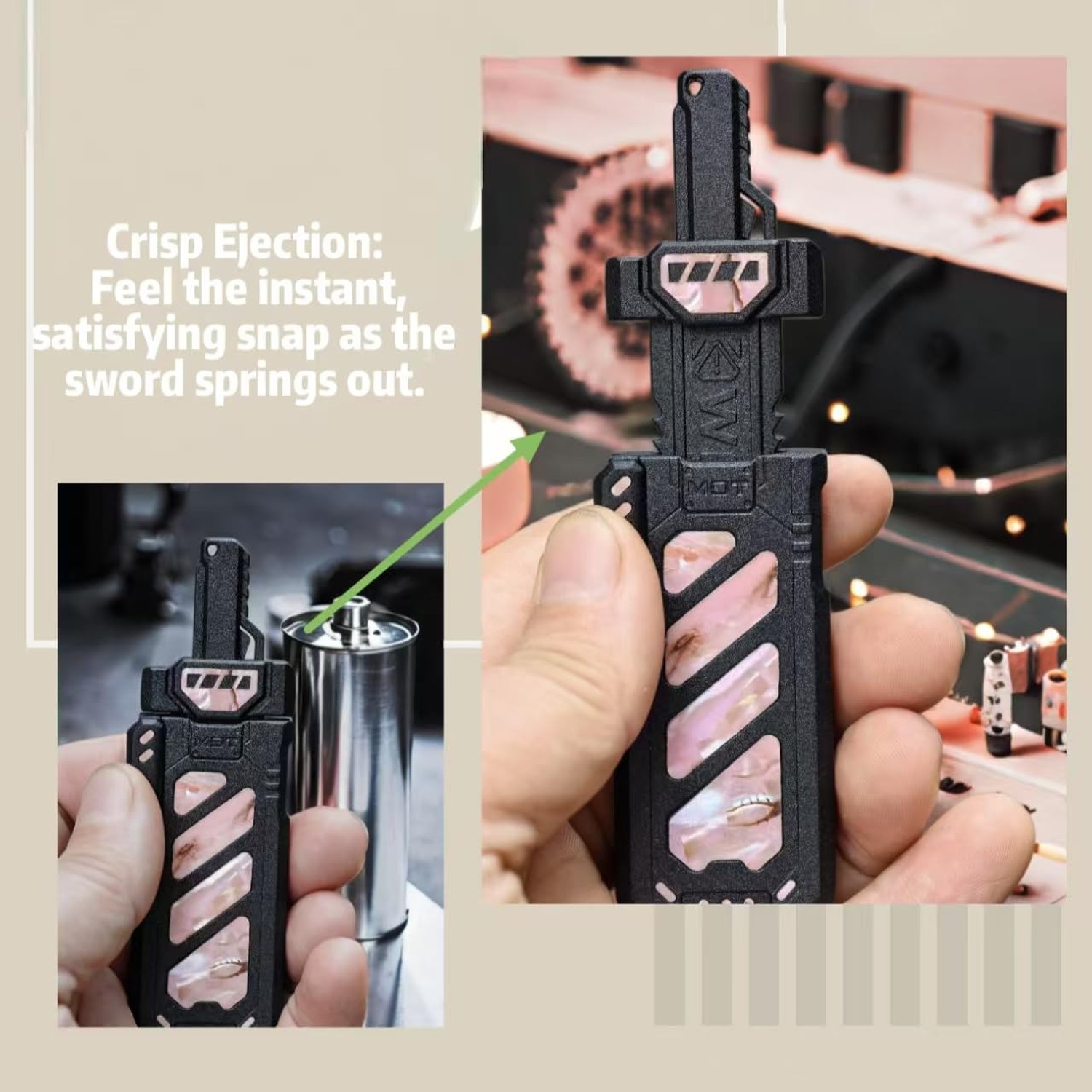 Metal Splitting Sword Fidget Slider – Zinc Alloy 6-Gear Dual Action, Tactile …