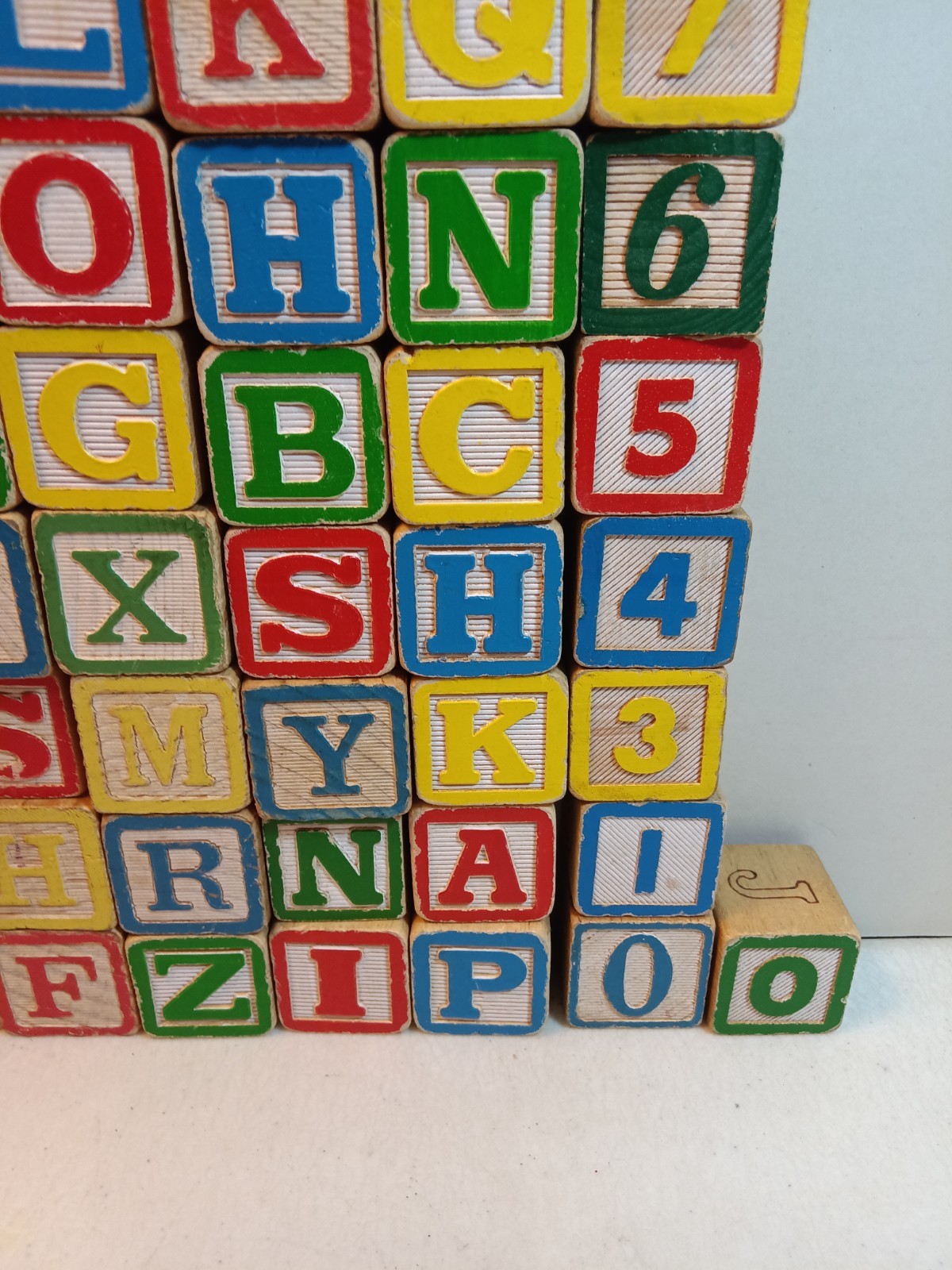 VTG Children’s ABC Wooden Block Building Set Of #69 Blocks Includes Numbers