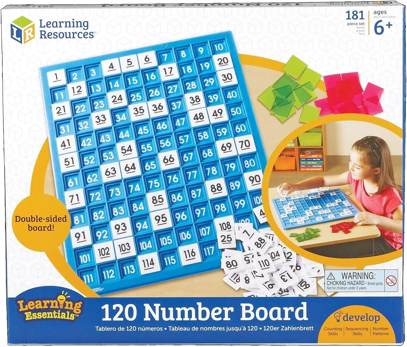 Multicolor 120 Number Board with Activity Guide – Ideal for Homeschool Learning