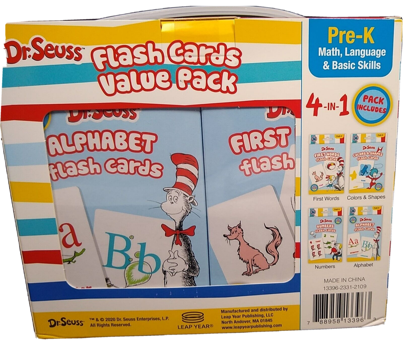Dr. Seuss Flash Cards 4 Boxes Pre-K 1st Words Alphabet Colors Numbers Shapes New