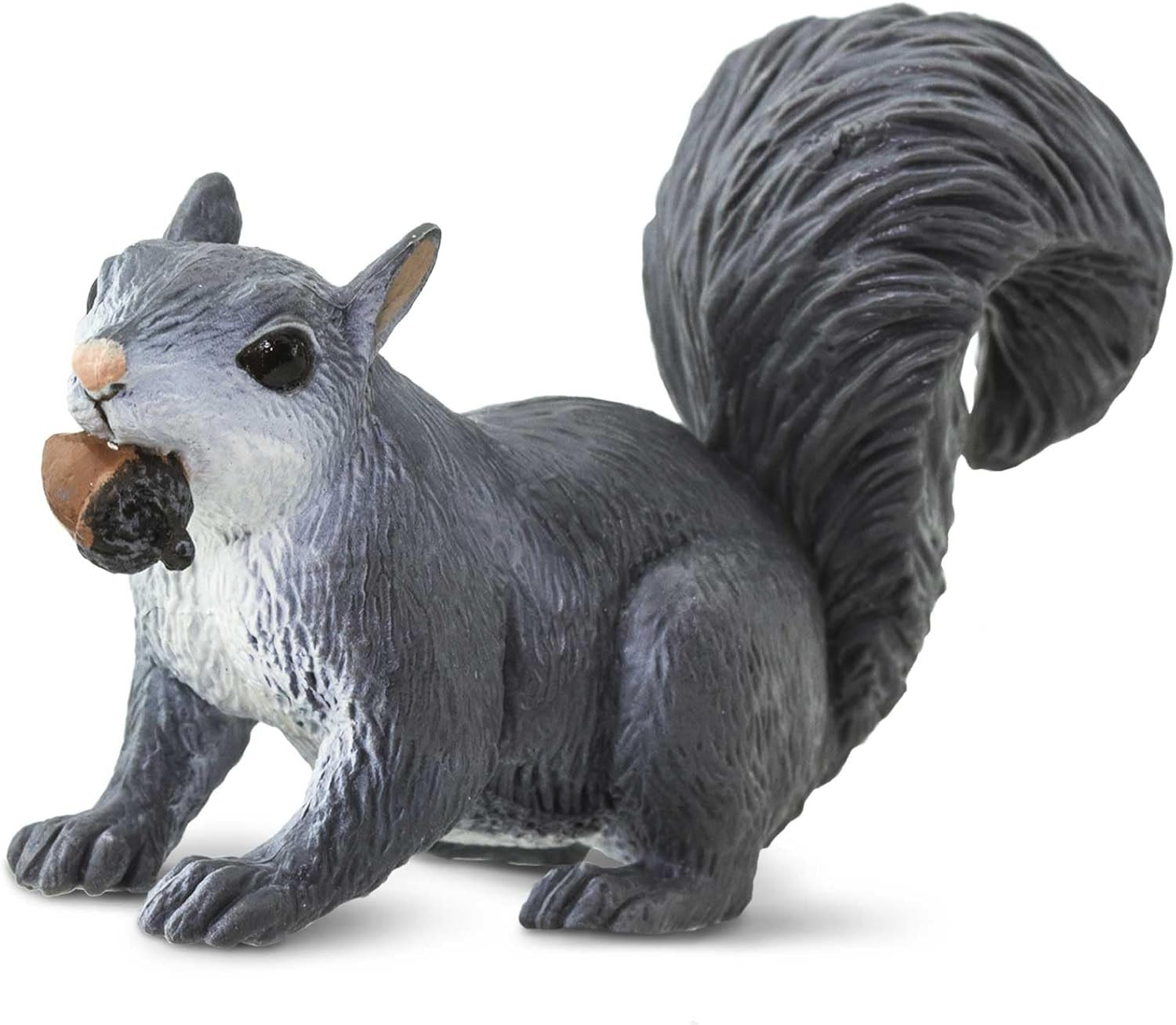 Gray Squirrel Figurine – Lifelike 3″ Wildlife Figure – Educational Toy for Boys,