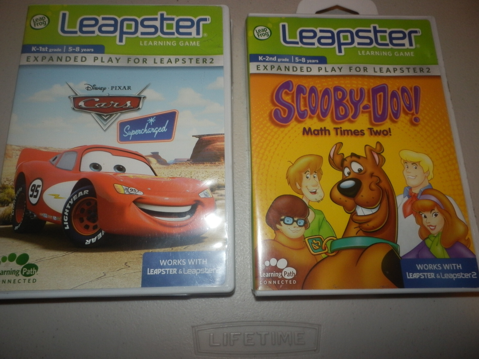 Disney Pixar Cars & Scooby-Doo! Leapster Learning Games Leapfrog Lot of 2