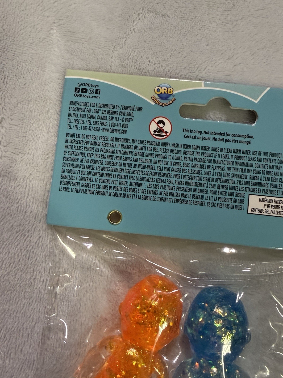 ORB Curiosities Sugar Swap Twinsies Squishy 2 Babies Sensory Toy Blue & Orange