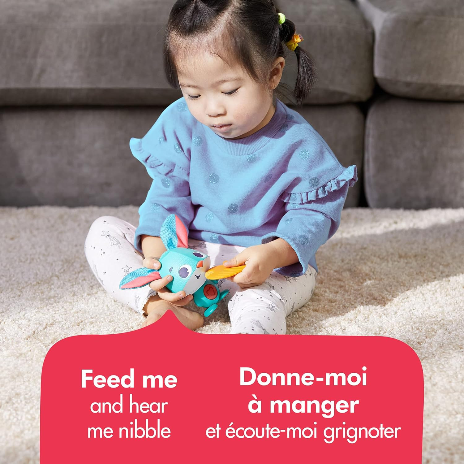 Interactive Bunny Toy with Smart Sensors, 7 Activities, Peekaboo, Ages 12m+ Toy.