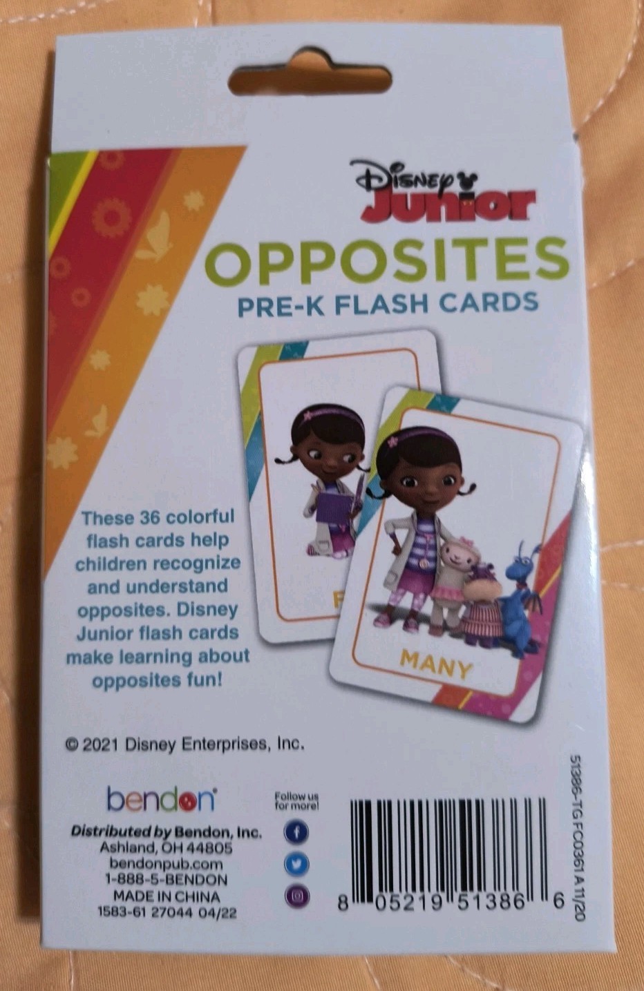 Disney Jr. Mickey Mouse & MORE! Opposites Pre-K Flash 36 Multi-Colored Cards NEW