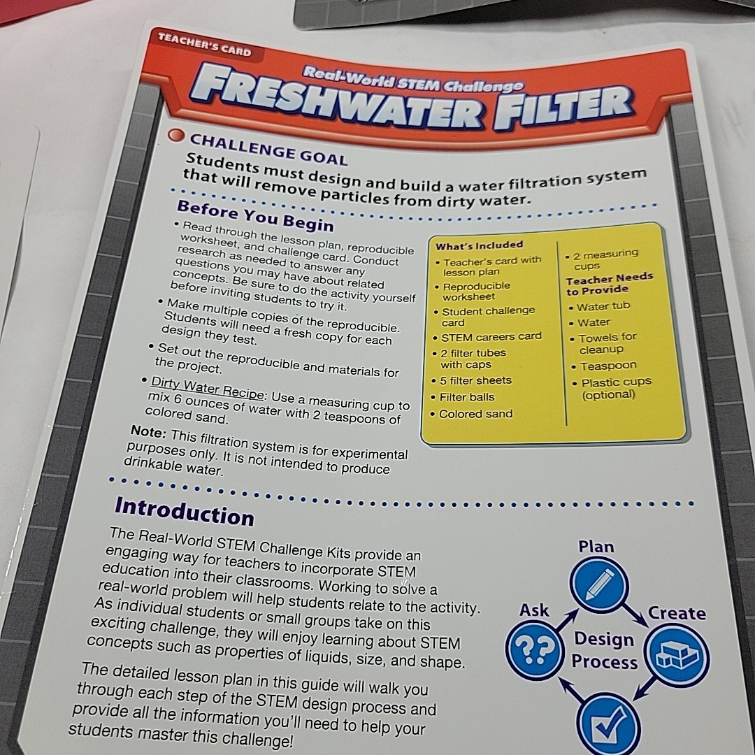 Lakeshore Freshwater Filter Real World STEM Challenge Kit Grades 4 5 Homeschool