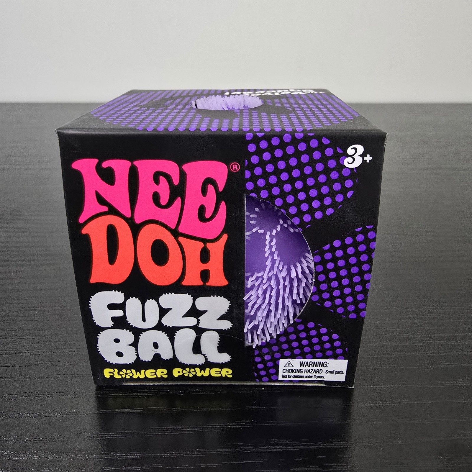 Schylling NeeDoh Fuzz Ball Flower Power Squishy Stress Ball – Purple – New
