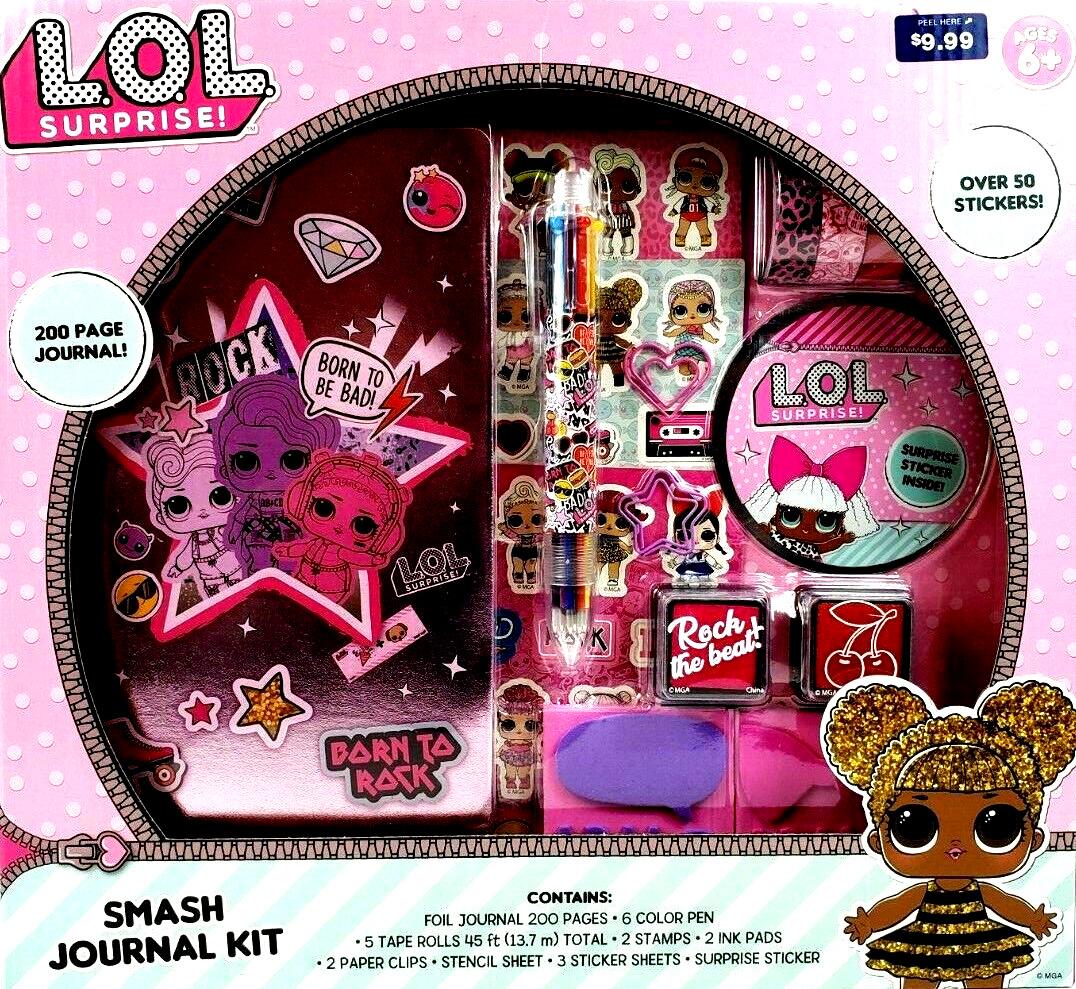 L.O.L. Surprise! Smash Journal Kit – 200 Pages, Stickers, Stamps, New in Box