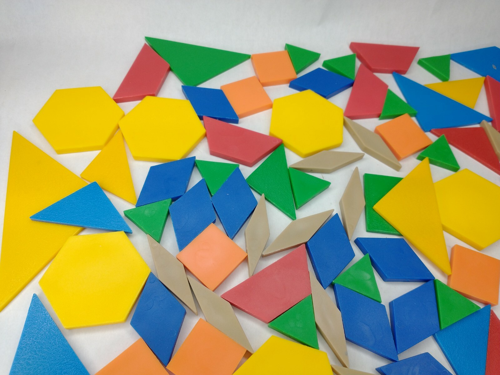 130 Piece Lot Geometric Shapes Plastic Multicolor