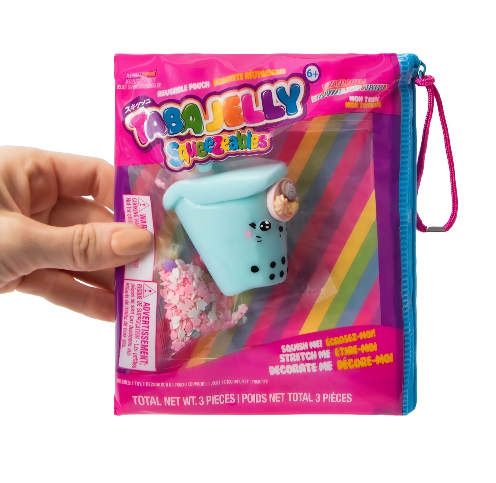 Taba Jelly Squeezeables Blue Boba Squishy, Bobby Boba Squishi Squeeze Toy USA