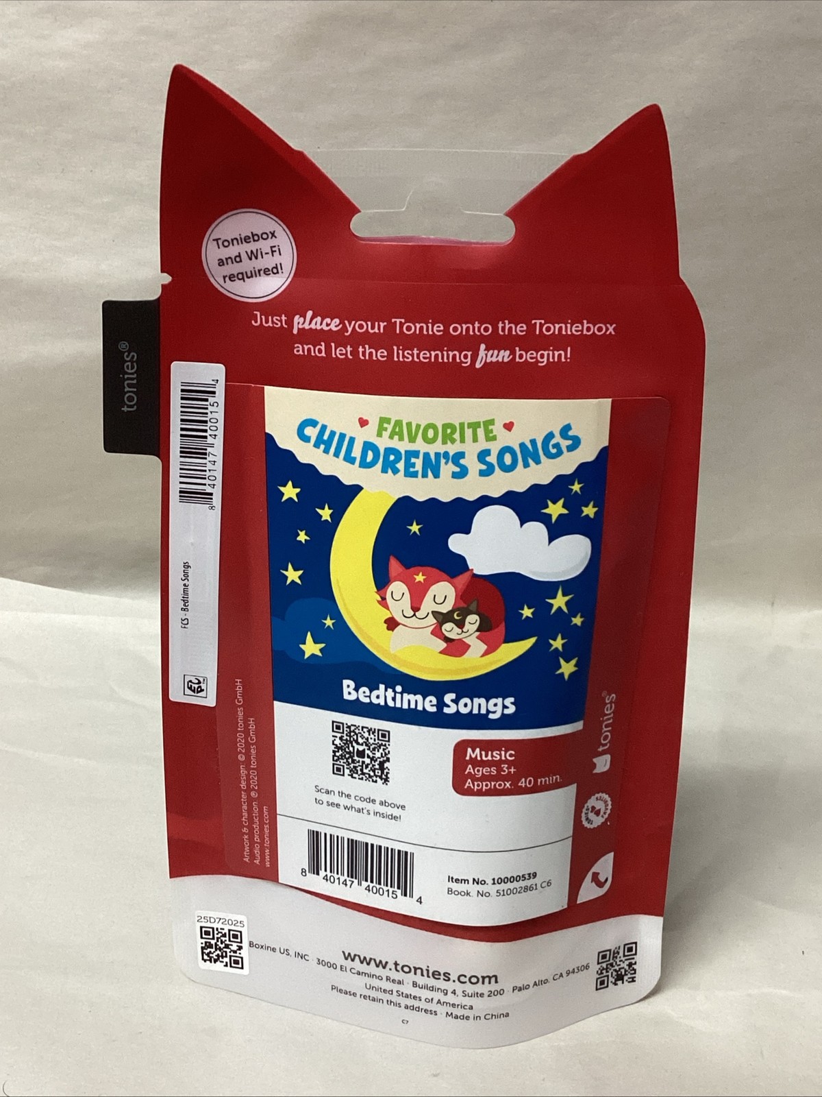 Tonies Favorite Children’s Songs Bedtime Songs Lullabies Red Fox for Toniebox