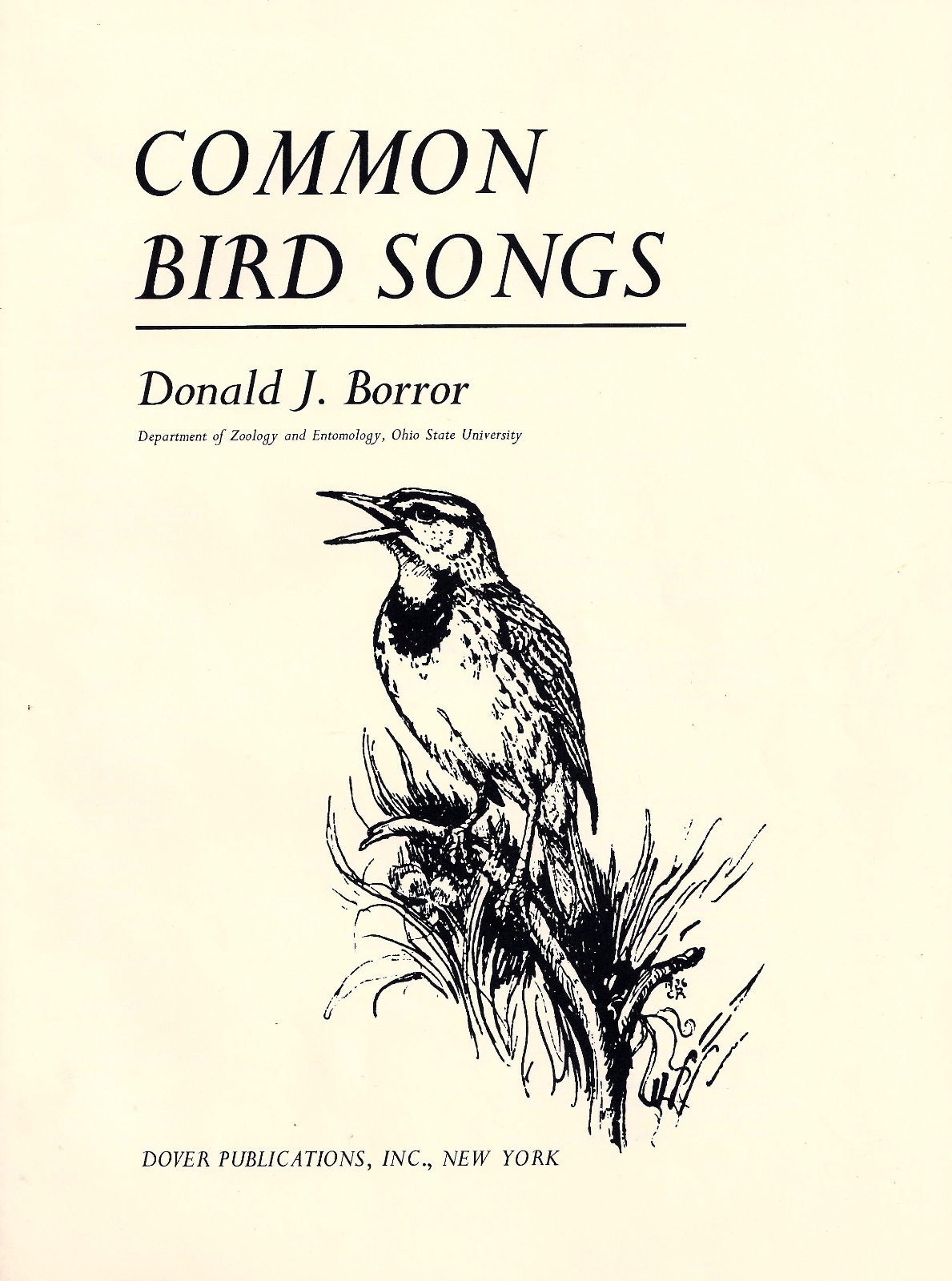 COMMON BIRD SONGS LP. Donald Borror. With Booklet & Flexi-Disc. 1967