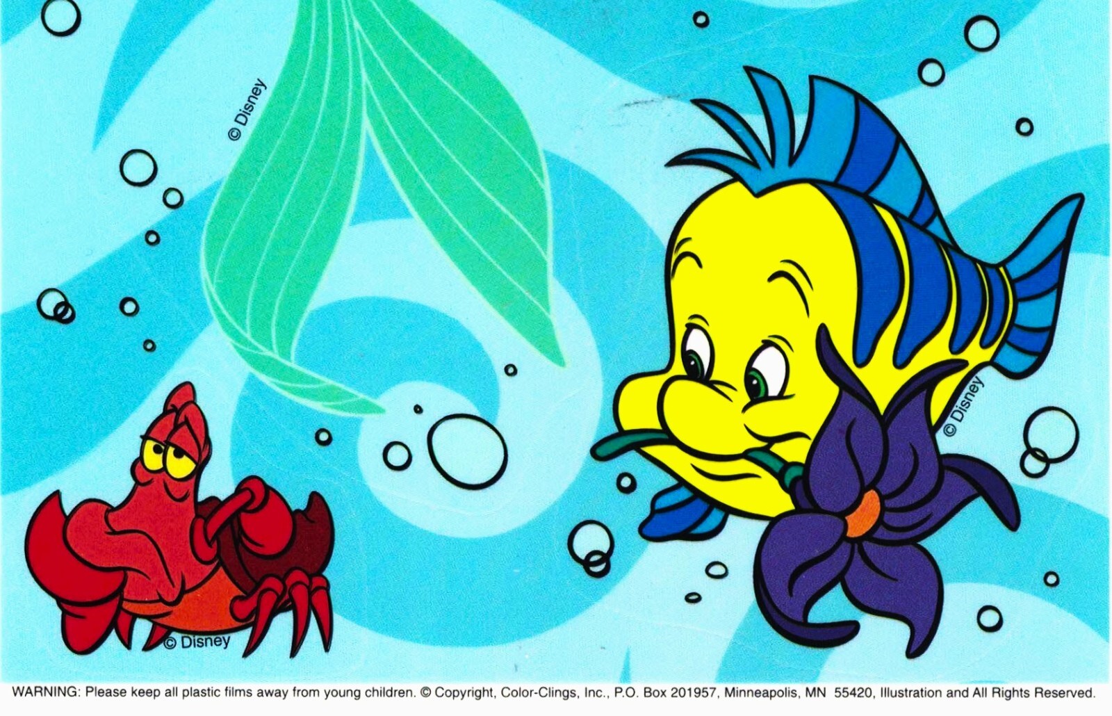 14 Vinyl Window Clings, Disney’s “The Little Mermaid”. Ariel, Ursula, Triton