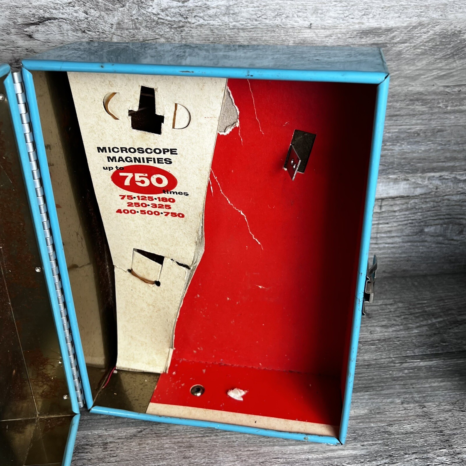 VTG 1960’s Porter Microcraft 264 Teal Science Lab Microscope w/ Case
