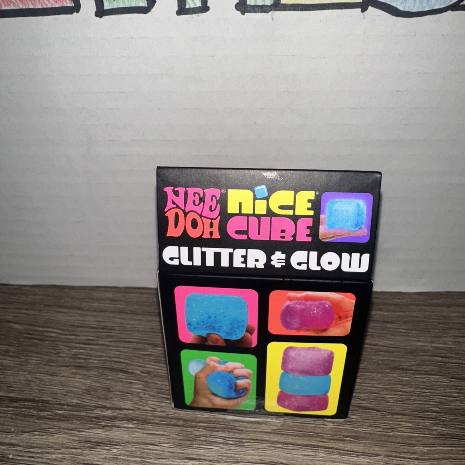 Nee Doh Glitter & Glow Blue Nice Cube USA Seller Authentic
