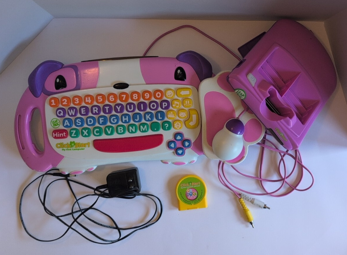 LeapFrog Clickstart My First Computer W/ Controller Console 1 Game Tested Works