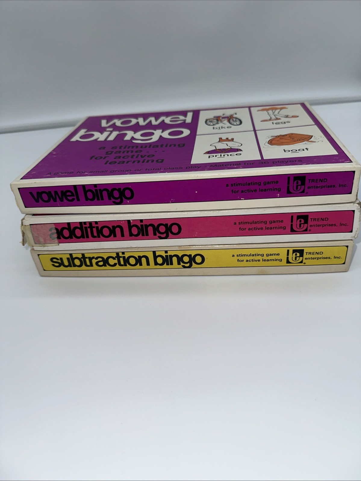 Vowel, Addition, Subtraction Bingo School Card Learning Games (Set of 3) Trend