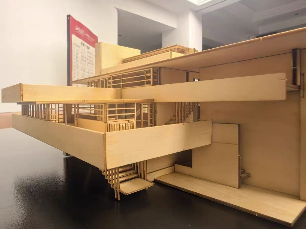 1/75/100 Fallingwater Villa 3D Wooden DIY Building Model Assembly Kits Set Gifts