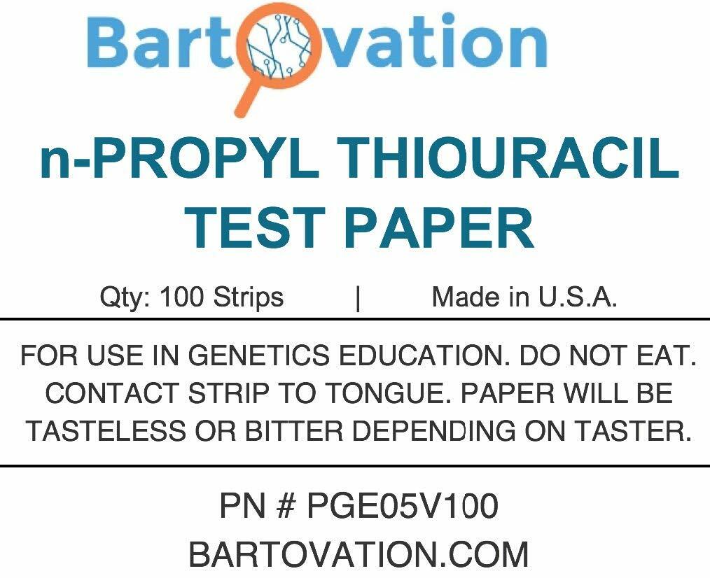 N-Propylthiouracil Test Paper for Genetic Taste Testing, 100 Strips per Vial