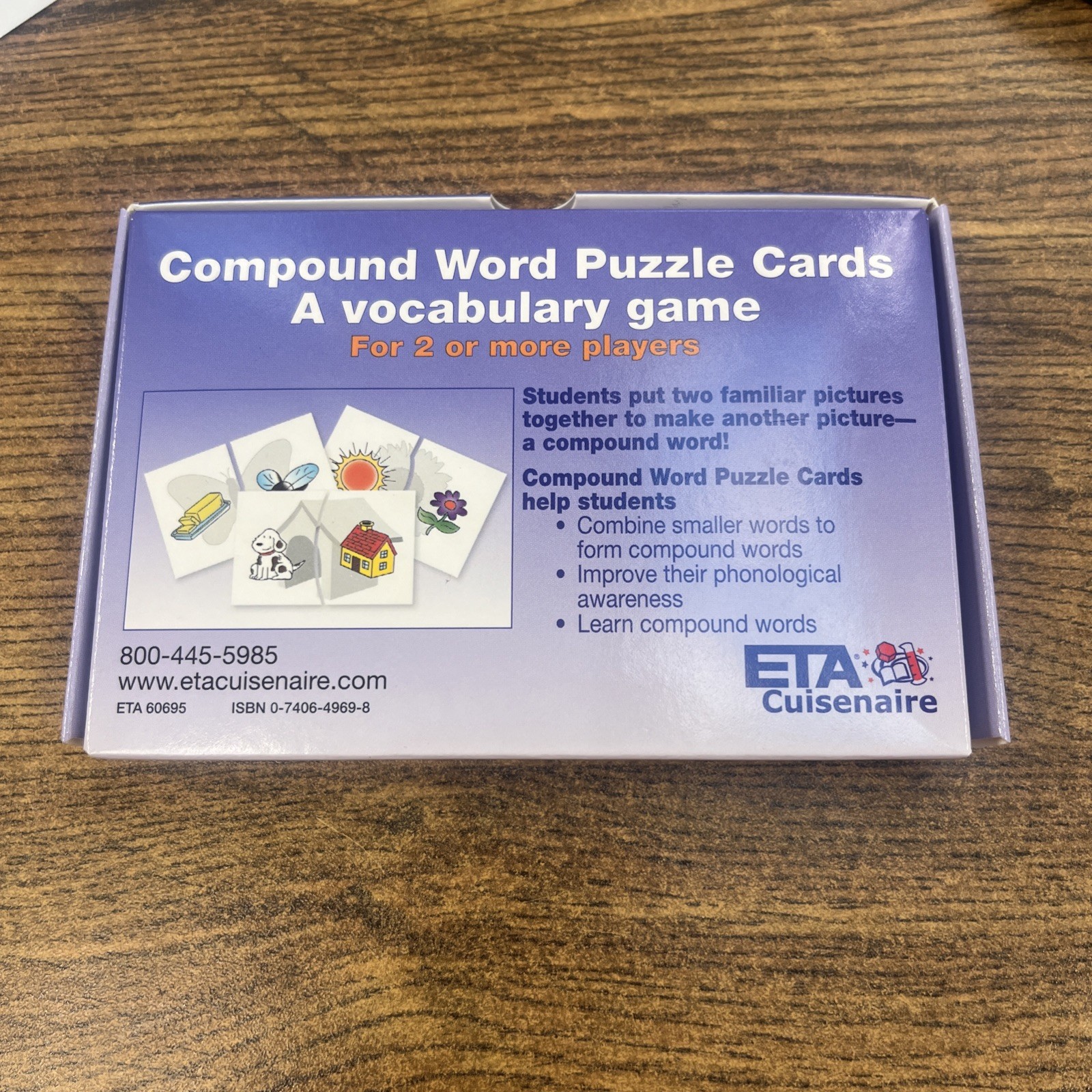 ETA Cuisenaire Compound Word Puzzle Cards Vocabulary Game Teaching Resource
