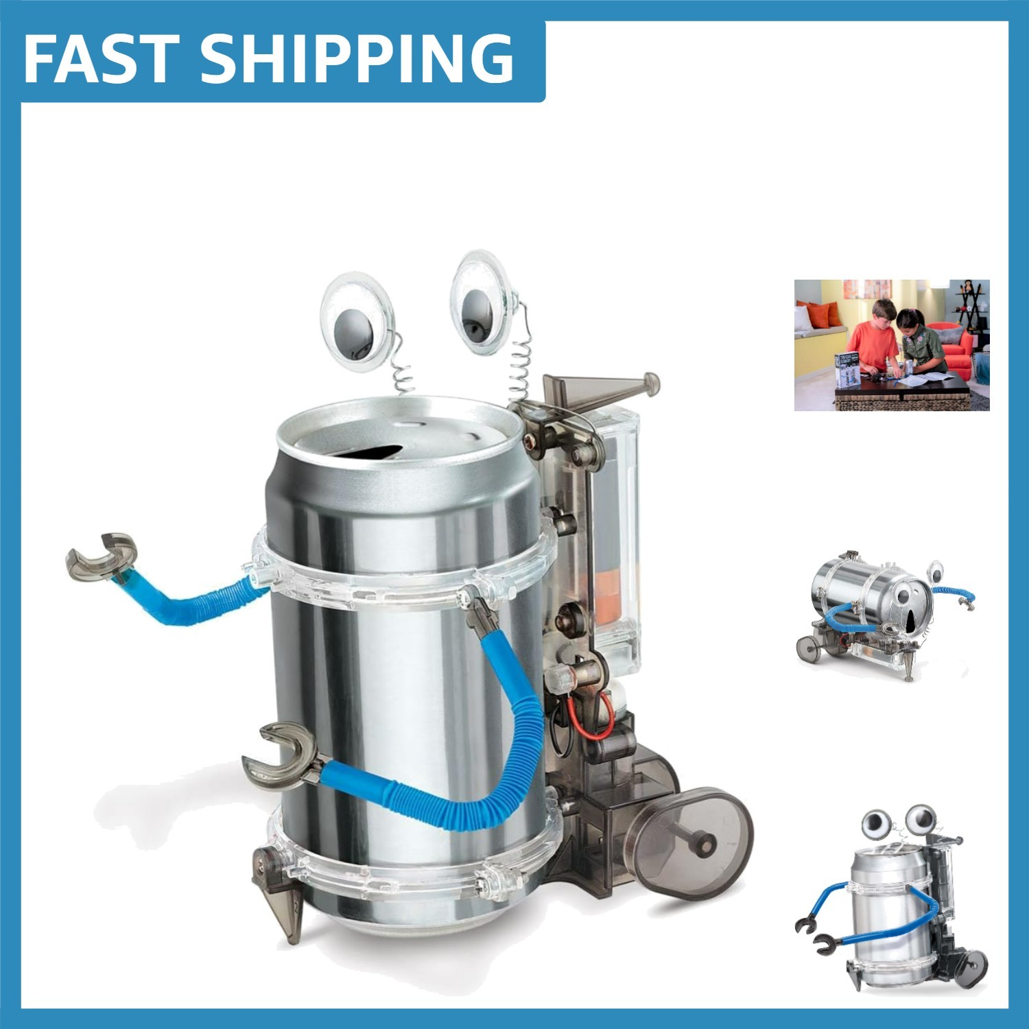 KidzRobotix 4M Tin Can Robot DIY STEM Kit for Ages 8+, Recycle & Create Fun
