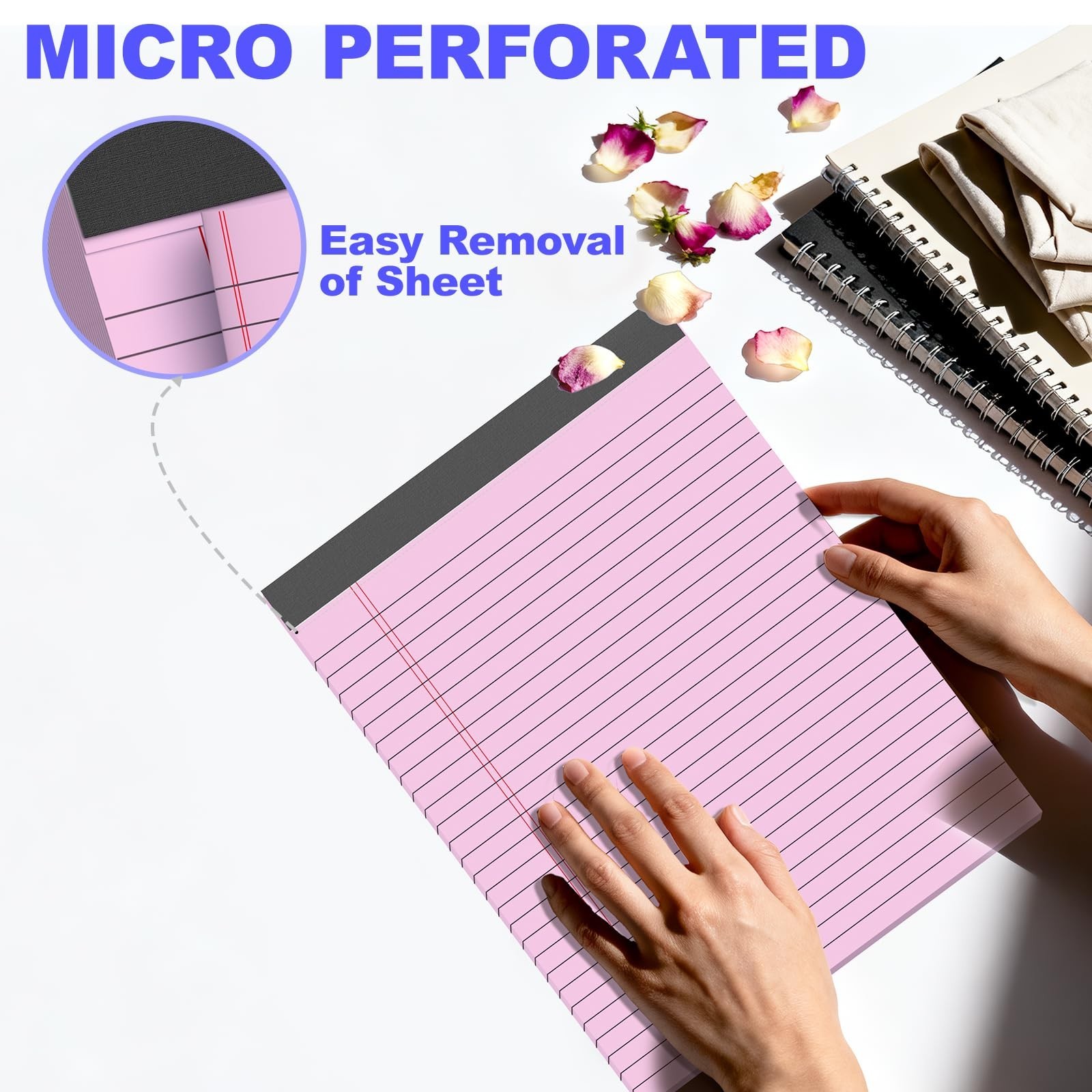 3 Pack Colored Legal Pads 8.5 x 11 Inch, Wide Ruled Notepads Lined Memo Note …